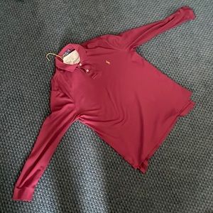 Men’s Ralph Lauren Large Pima Cotton Maroon Red Long Sleeve Polo